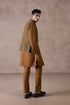 Menswear Stitched Rust Brown Pure Wool Waistcoat